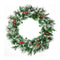60Cm Snowy Christmas Wreath Garland With 50 Led Lights For Decorations