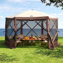 Gazebo Pop Up Tent 3.6x3.6m Outdoor Marquee Camping Screen w/Curtain Net