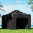 Gazebo Pop Up Marquee 3x4.5 Folding Tent Wedding Gazebos 500D Black