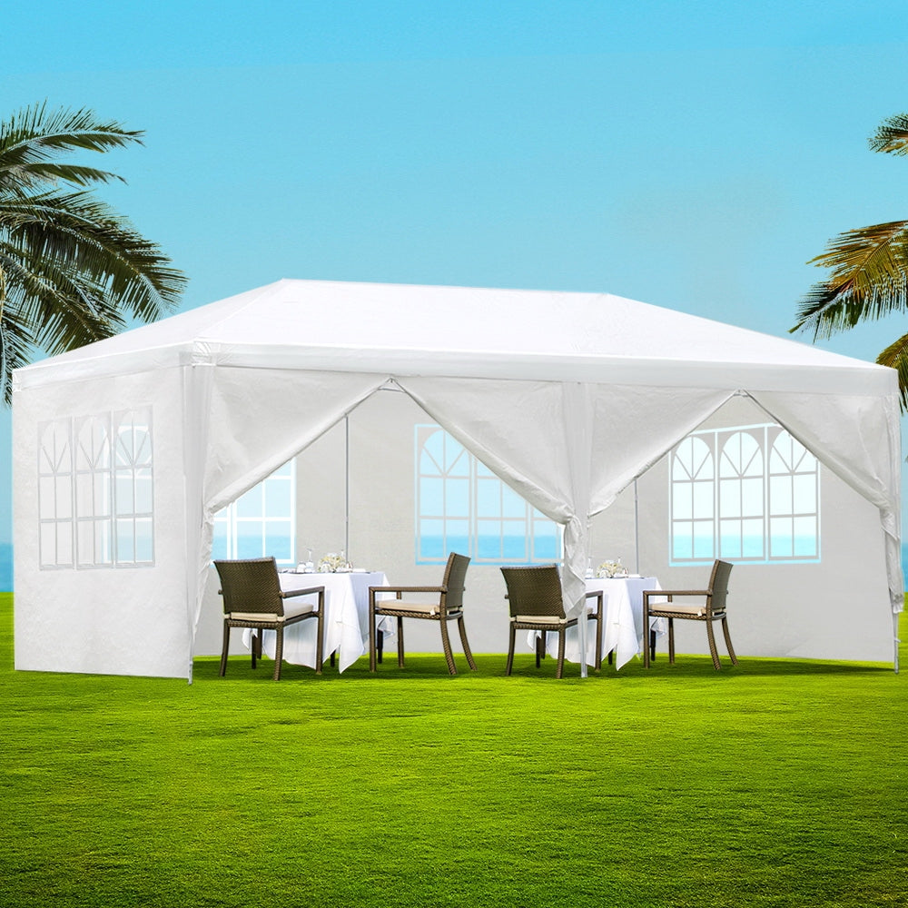 Gazebo 3x6m Marquee Wedding Party Tent Outdoor Camping Side Wall Canop ...