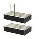 2x Garden Bed 290x90x30cm Planter Stand Box Galvanise
