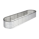 Garden Bed Oval Galvanised Steel Container 320x80x42cm Silver