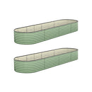 2x Garden Bed 320x80x56cm Planter Box Raised Container Galvanised Green