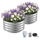 Round Raised Garden Bed 2 Pack Galvanised Planter Box Rust Resistant 60x60x30cm Silver