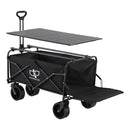 Folding Camping Wagon Heavy Duty Utility Cart with Tailgate Table 150L