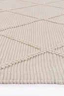 Coral Cove Cream Lattice Wool Rug