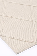 Coral Cove Cream Lattice Wool Rug