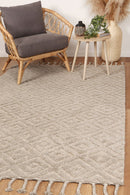 Dawn Cove Ash Diamond Wool Rug