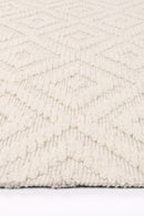 Ember Cove Cream Diamond Wool Rug