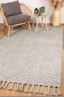 Dune Cove Grey Diamond Wool Rug