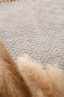 Dune Cove Grey Diamond Wool Rug