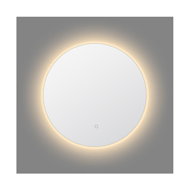 Led Light 15Mm Frame Bathroom Mirror Antifog Wall Mounted Ip44 Round