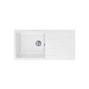 Granite Quartz Sink With Drainboard Strainer Overflow Cream White