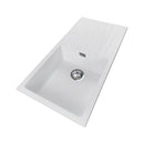 Granite Quartz Sink With Drainboard Strainer Overflow Cream White