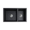 Granite Stone Double Bowl Kitchen Sink Mount Black