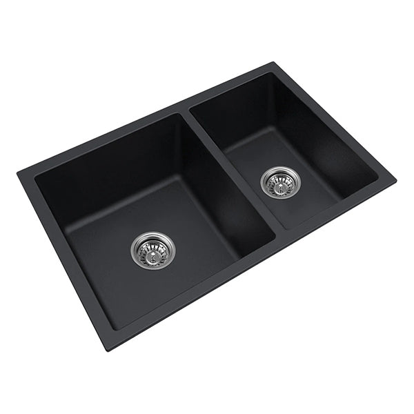 710X450X205Mm Granite Quartz Stone Kitchen Laundry Sink Black