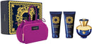 Versace Dylan Blue 4Pc Womengift Set - 100Mledp +10Ml Shower Gel +10Ml Bodylotion+ Clutch Bag