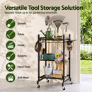 Garden Tool Organizer with Wheels Heavy Duty Garage Yard Storage Cart