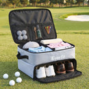 Golf Storage Bag 2-Tier Trunk Organizer with Ventilated Shoe Compartment Grey