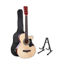 Alpha 38 Inch Wooden Acoustic Guitar With Accessories Set
