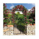 Garden Arch Arbor Trellis With Gate Tall Metal Arbour Archway Black