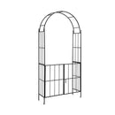 Garden Arch Arbor Trellis With Gate Tall Metal Arbour Archway Black