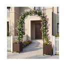 Garden Arch Trellis With 2 Self Watering Planter Boxes Black