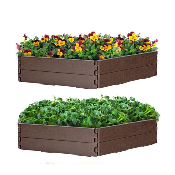 HDPE Raised Garden Bed with 2 Configurations of Rectangular and Hexagon