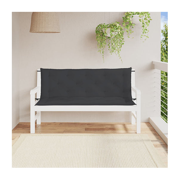 Garden Bench Cushions 2Pcs Black 150X50X7Cm Oxford Fabric