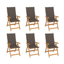Garden Chairs 6 Pcs With Taupe Cushions Solid Teak Wood