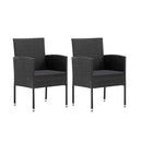 Garden Chairs With Black Cushions 2 Pcs Black Poly Rattan