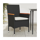 Garden Chairs With Cushions 2 Pcs Black Poly Rattan
