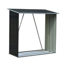 Wood Storage Shed Galvanized Steel Black