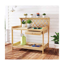Garden Potting Bench Table Wooden Planting Workstation