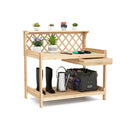 Garden Potting Bench Table Wooden Planting Workstation