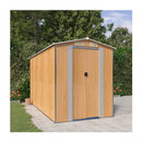 Garden Shed Light Brown 192X357X223 Cm Galvanised Steel