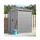 Garden Shed Light Grey 191X130X198 Cm Galvanised Steel