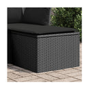 Garden Stool With Cushion Black 55X55X37 Cm Poly Rattan