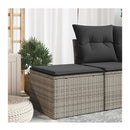 Garden Stool With Cushion Grey 55X55X37 Cm Poly Rattan