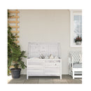 Garden Storage Box White Solid Wood Fir