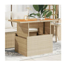 Garden Table Beige 100X55X73 Cm Poly Rattan And Acacia Wood