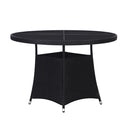 Garden Table Black 110X74 Cm Poly Rattan