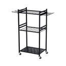 Garden Tool Organiser Stand Holder 3 Tier Rack With Wheels Side Hooks