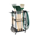 Garden Tool Organiser Stand Holder 3 Tier Rack With Wheels Side Hooks