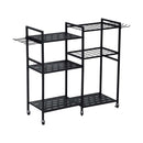 Garden Tool Organiser Stand Holder 3x2tier Storage Rack With Wheels
