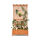 Raised Garden Bed With Trellis And Drainage Holes For Garden