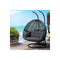 Outdoor Egg Swing Hanging Pod Chair Wicker Cushion 2 Person Grey