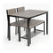 Industrial Gathering Table Set with 2 Chairs and 1 Bench for Dining Room Grey