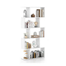 Geometric S Shaped Bookcase With Anti Toppling Device White