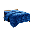 Bedding Faux Mink Quilt Queen Size Navy